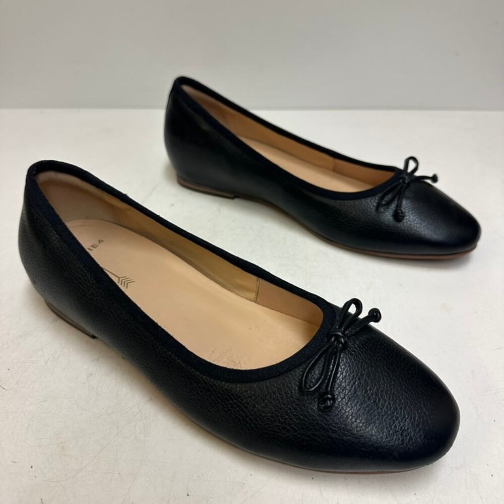 VERY GOOD Frankie4 Trinity Black Tumbled Leather Women's Dress Flat Ballet 10 - Picture 4 of 11